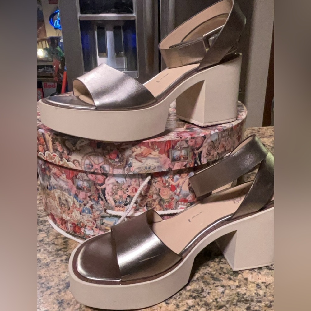 Naked Feet Metallic Platform Sandals